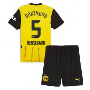 Borussia Dortmund Ramy Bensebaini #5 Hemmakläder Barn 2024-25 Kortärmad (+ Korta byxor)